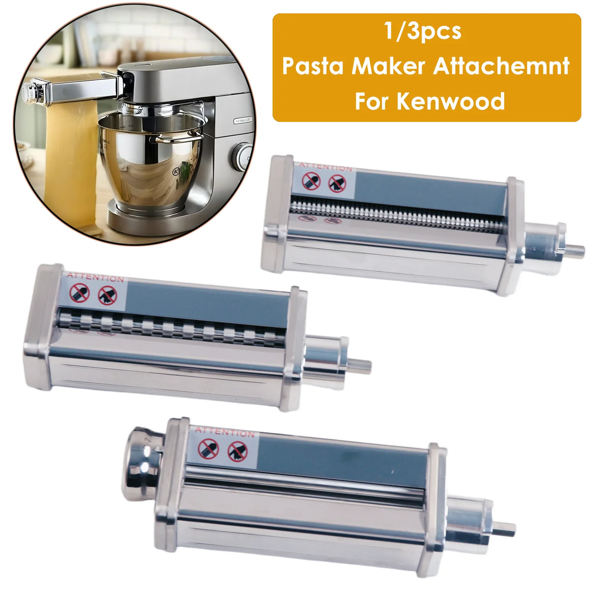 Noodle Attachment for Kenwood，lasagne Pasta Roller ,Fettuccine Cutter,Spaghetti Cutter,Adapter For Kenwood  Food Processor