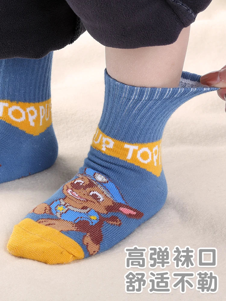 100% Genuine Paw Patrol 10PCS=5Pairs Children's Socks Boys Girls Spring & Autumn Styles Cotton Socks Age 3-8 Years High Quality