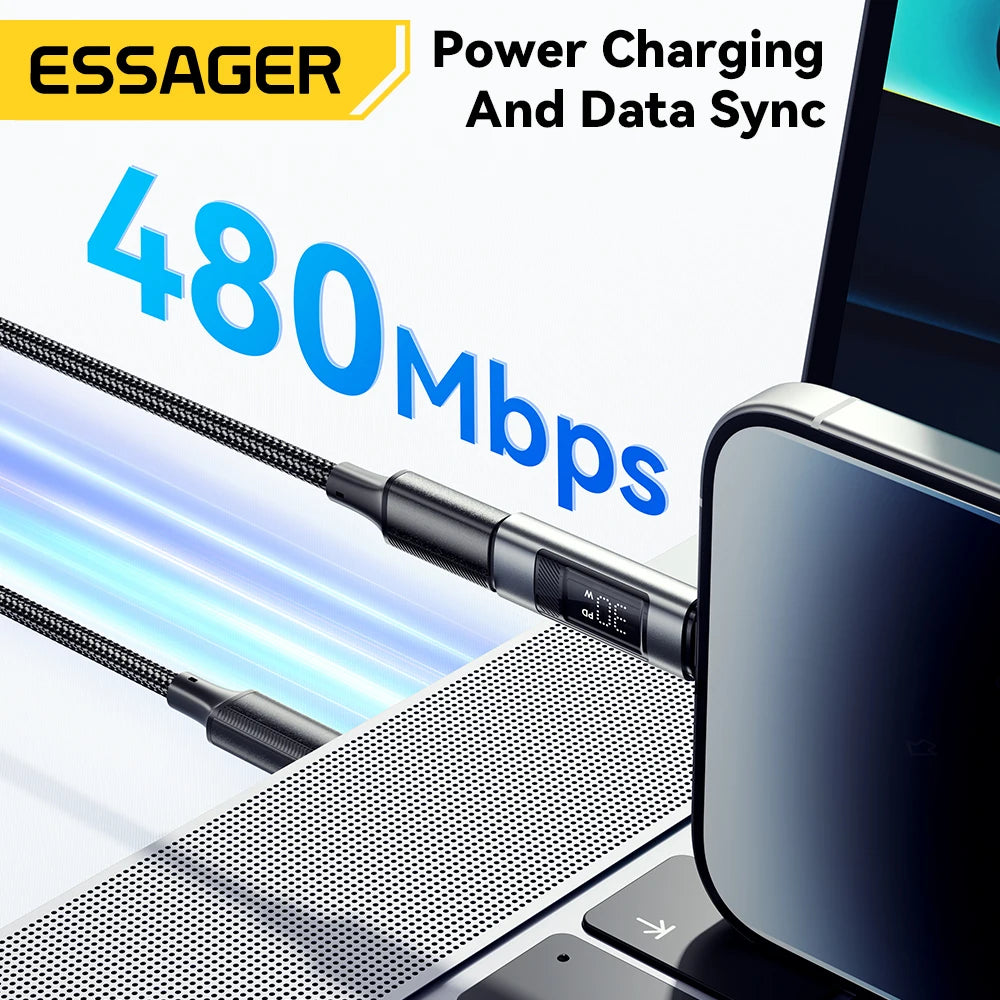 Essager Type C to Lighting OTG Adapter Digital Display PD 60W Fast Charging Lightning To Type C Connector For iPhone 15 14 13 12
