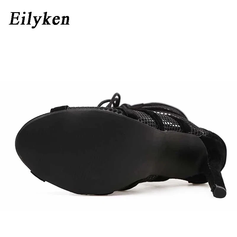 Eilyken Sexy Fashion Women Shoes Very Light Comfort High Quality Thin Heels Open Toe Dancing Woman's Sandals Size 43