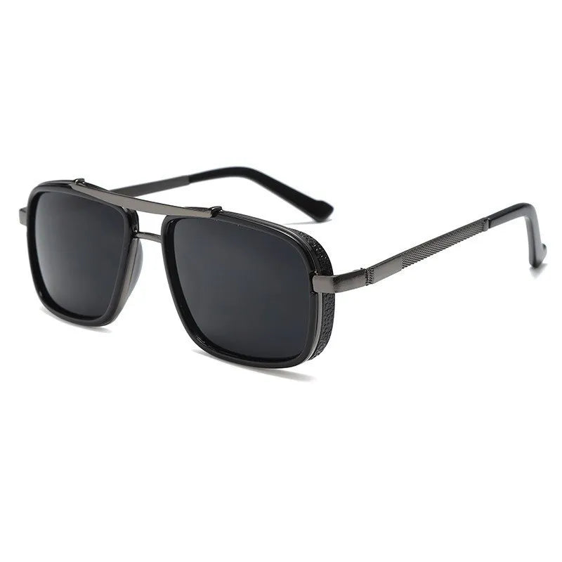 1/2/3PCS New Style Stylish  Retro Car Sunglasses Thickened Double Beam Punk Men's Metal Sunglasses 877