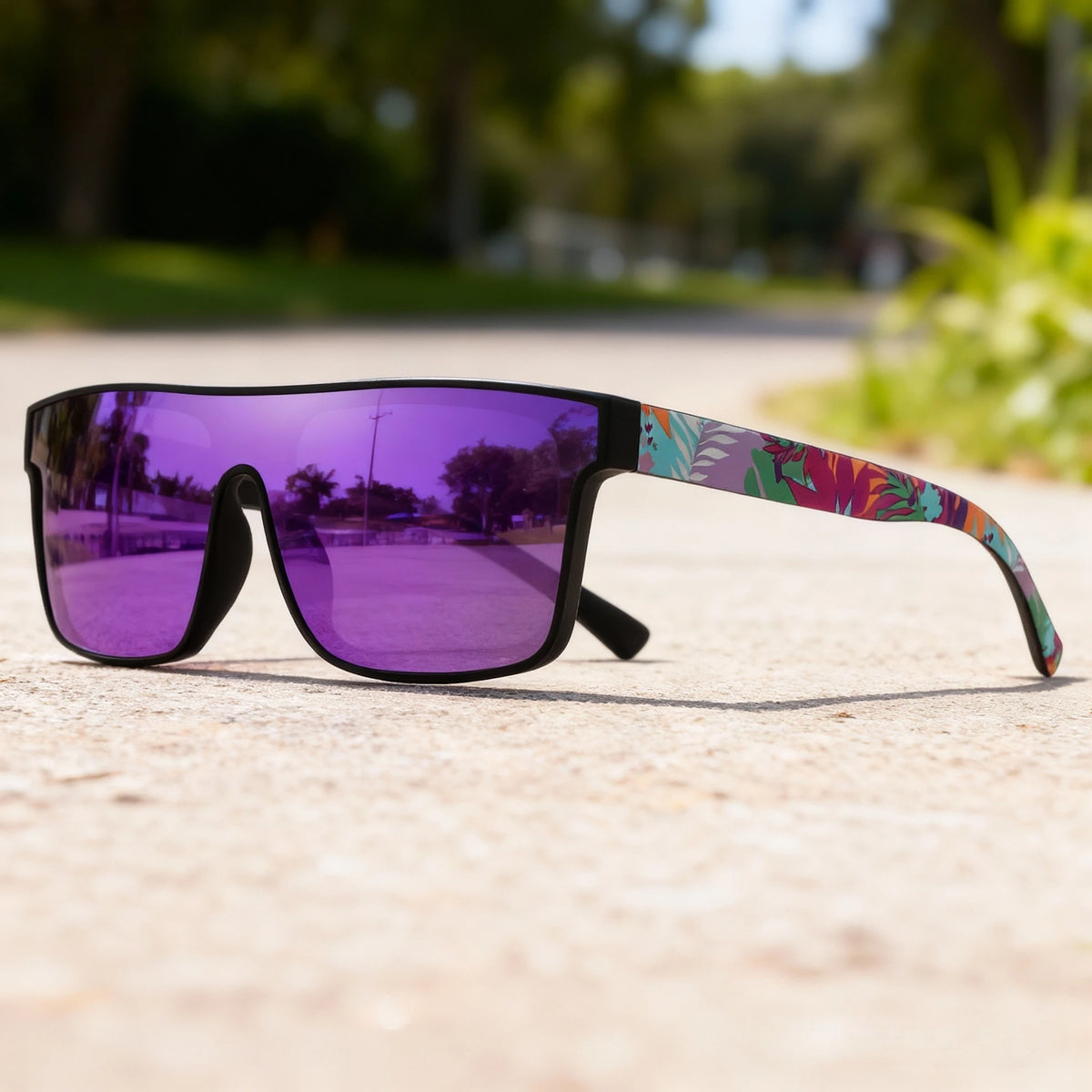 3PCS Colorful Sports Sunglasses - One-Piece Lens with Patterned Temples, UV400 Unisex for Cycling, Hiking & Beach