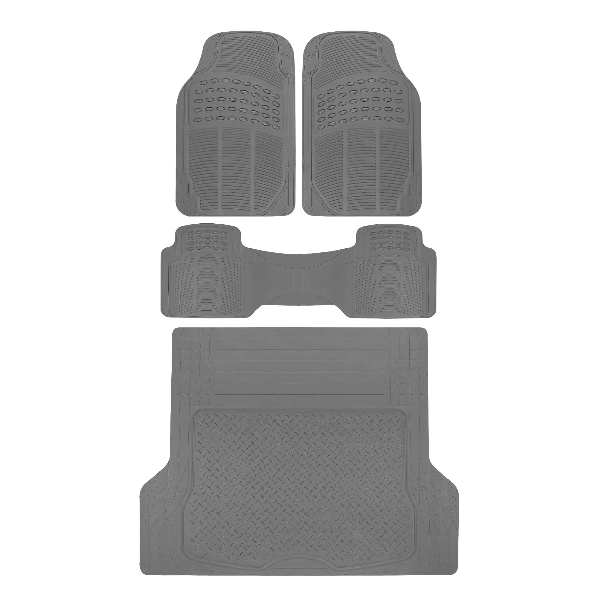 Floor Mats, 4-Piece All-Weather Car Mat with Universal Fit Design, Durable Rubber Car Floor Mats with Capture Ridges, Waterproof for Cars Trucks SUV (Black)