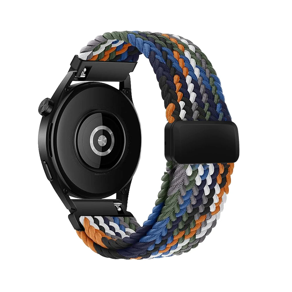 18/20/22 Braided Loop for Garmin Venu/3/3s/Forerunner 265S/265/645 Band Elastic Wristband Magnetic Buckle for Garmin VivoMove3