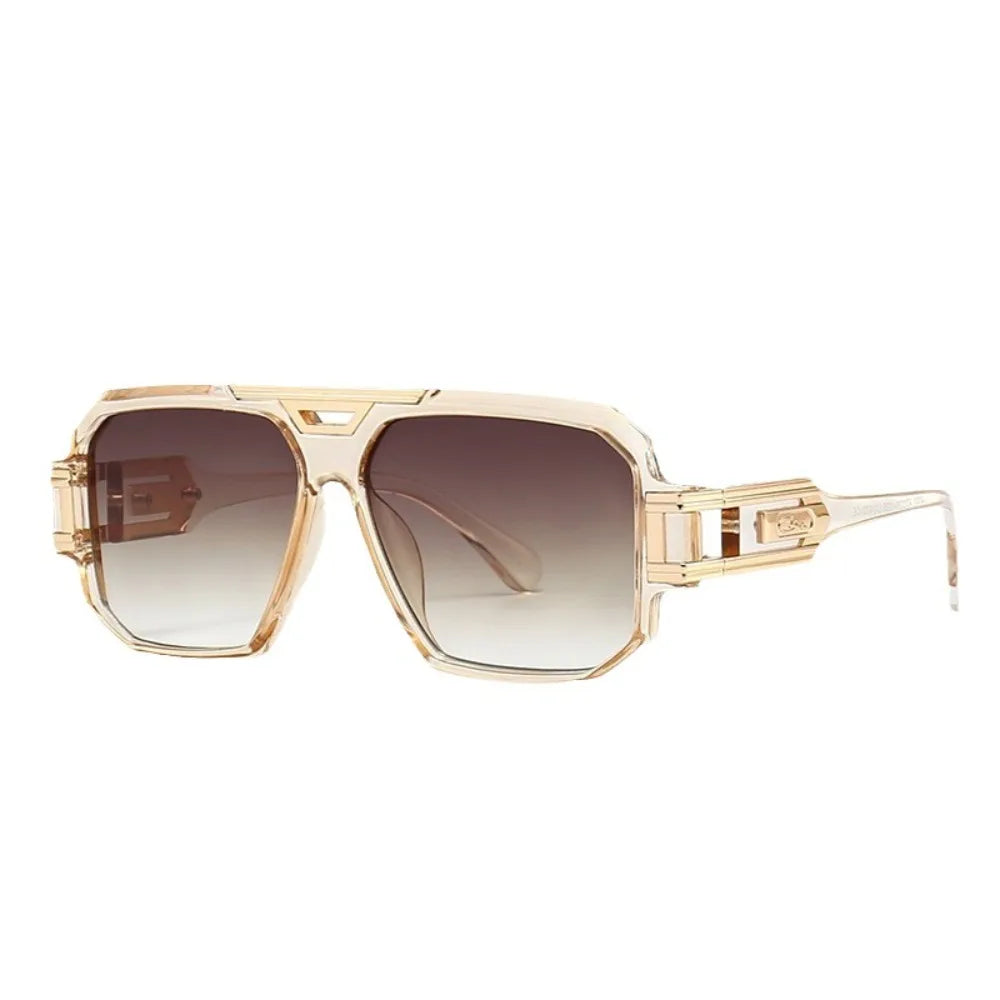 Party Square Full Frame Sunglasses Large Frame Oversized Anti-UV Glasses Street Style PC Retro HD Sunglasses Men