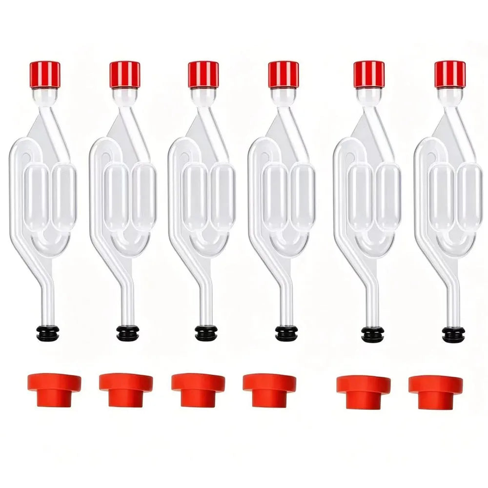 PP S-Shape Airlocks ,Homebrew Bubble Airlock Carboys Stopper & Fermenter Seal Valve with Food Grade Grommets Wine Making