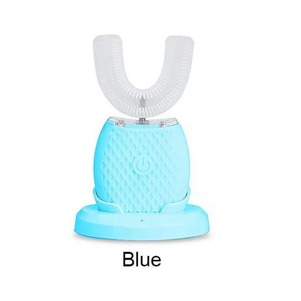 Sonic Silicone Electric Toothbrush U Shape 360 Degree Mouth Cleansing Automatic Toothbrush Cold Blue Light Teeth Whitening Brush