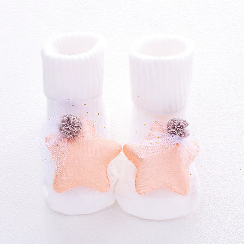 Baby Socks Girls Clothes Boys Slipper Newborn Accessories Anti Slip Bow Lion Cute Kids Toddlers Children Gift Infant Stuff Toy