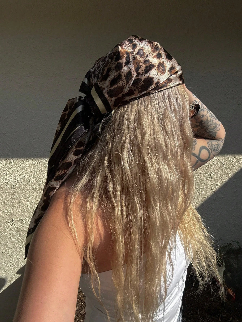 Leopard Square Silk Scarf Women Luxury Brand Satin Print Hijab Scarves Pareo Bandana Female Shawl Wrap Headband Foulard 90*90cm