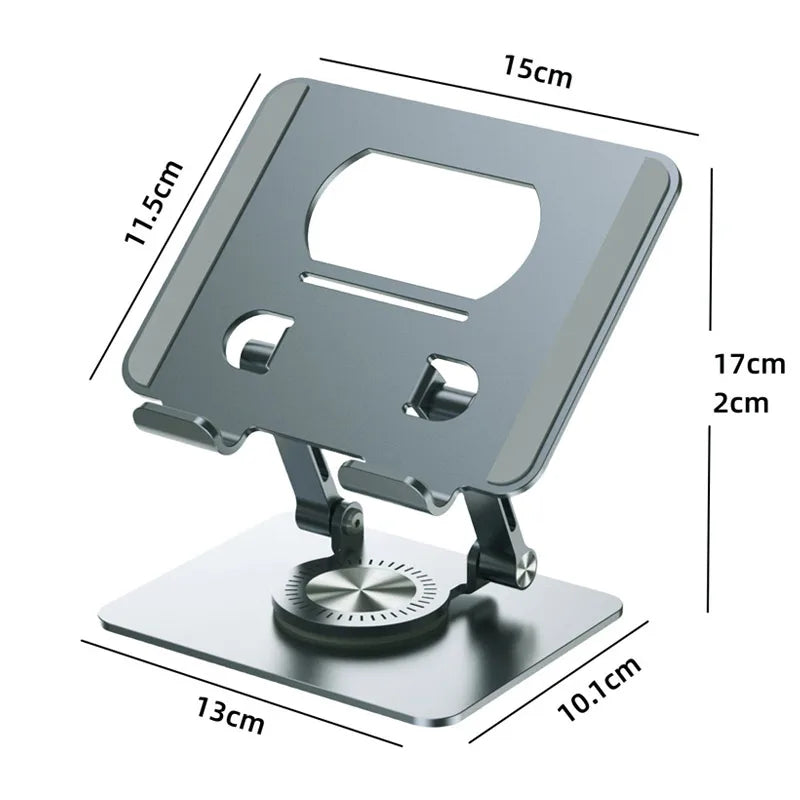 360 Rotation Foldable Laptop Bracket Mobile Phone Tablet Bracket Aluminum Alloy Desktop Lazy Backet Height Adjustable for iPad