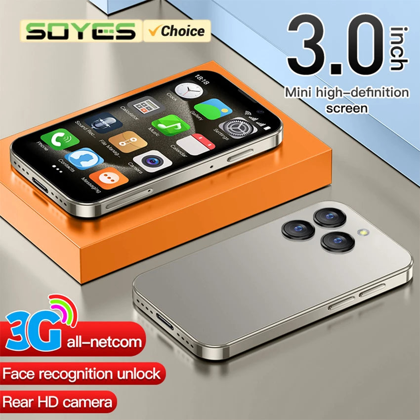 SOYES XS18 Pro 3.0" Mini Smartphone 2GB RAM 16GB ROM Facial Recognition Android9.0 Dual SIM Standby 1000mAh 3G Network Phone