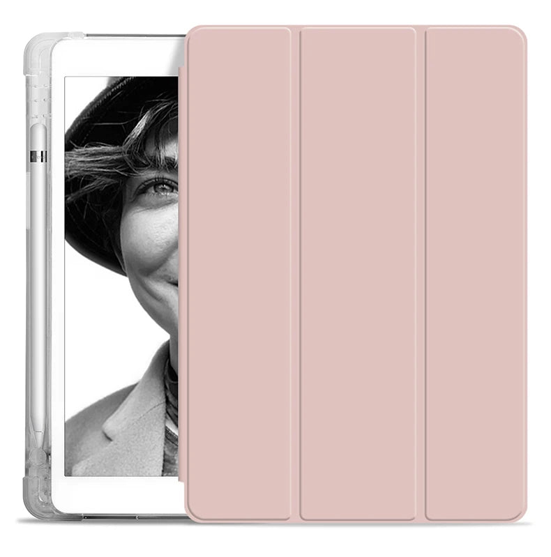 With Pencil Holder Case For iPad A19 12th A16 11th Pro 11 Air 11 5 4 10.9 10th 10.2 7 8 9th 9.7 5/6th Air 1/2 9.7 Air 3 Pro 10.5