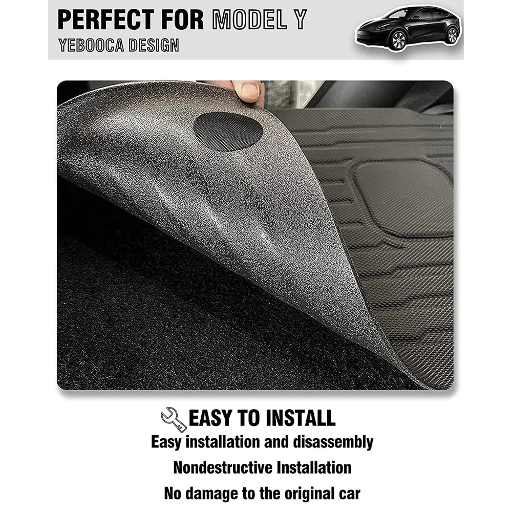 Rear Seat Back Cover Backrest Protector for Tesla 2020 ~ 2026 Model Y Juniper Trunk Anti-scratch Pad Anti-dirty Mat with Velcro