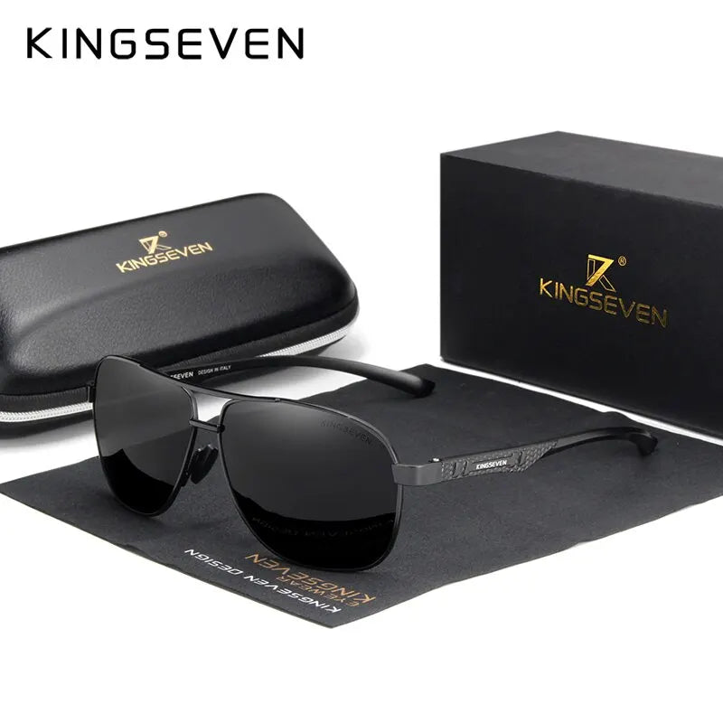KINGSEVEN 2024 Polarized Men Aluminum Sunglasses UV400 Mirror Male Women for Men Fashion Eyewear Driving Sun Glasses