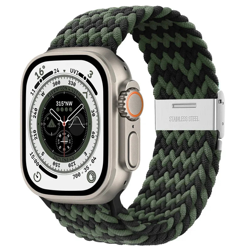 Braided solo loop strap For Apple watch band 44mm 40mm 45mm 41mm 42mm Nylon correa bracelet iWatch series 8 9 4 5 SE 6 7 Ultra 2