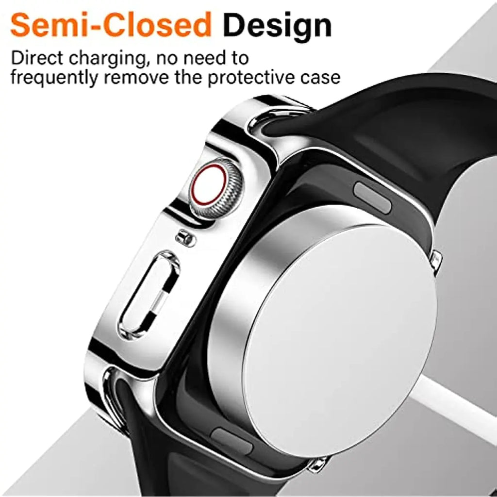 Waterproof watch case+glass for Apple Watch 40/41/42/44/45/46mm, Scratch-resistant protective case, for Series 11 10 987654 se