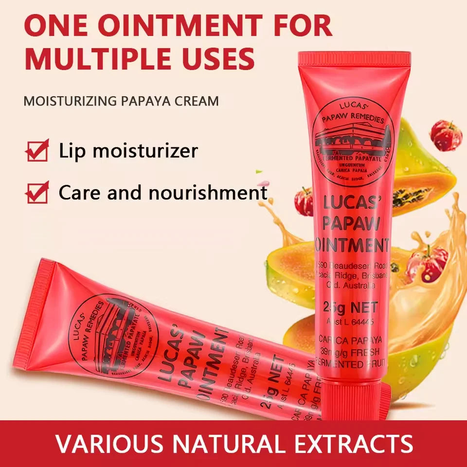 Lucas Papaw Ointment Multifunctional Lip Protector Hydrating Lip Balm Diaper Natural Plant Cream Papaya Cream Korean Cosmetics
