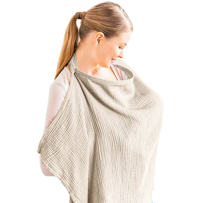Breathable Breastfeeding Cover For Baby Breastfeeding Cotton Muslin Nursing Cover Apron Outdoor Privacy Mother Nursing Cloth
