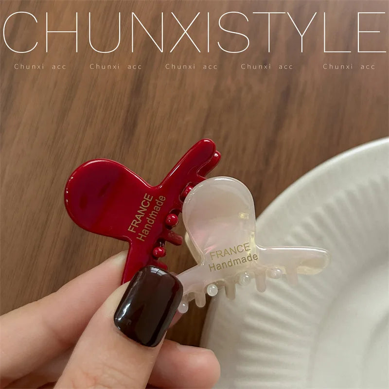 1Pc Middle Size Multi-color Acetate Cute Hair Claw For Bangs Small Hair Catch 4.5cm Hairpin Shark Clip Women Hair Accessories