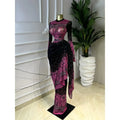 CM.YAYA Women Tie Dye Printed Stacked Ruched Long Sleeve Midi Bodycon Maxi Long Dress Birthday Party Education Trendy Dresses