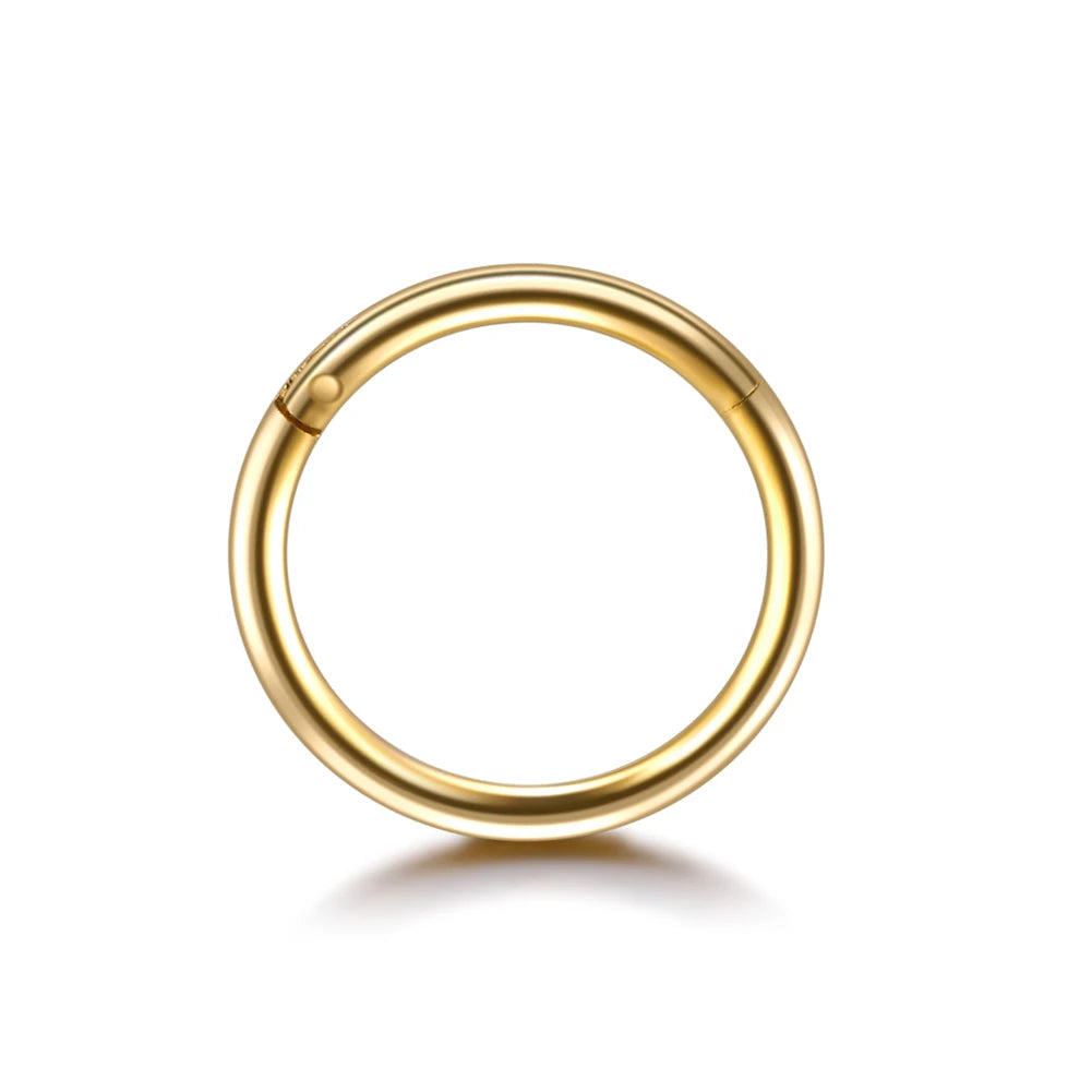 1PC 12G-20G Septum Piercing Surgical Steel Clicker Hinged Segment Ring Goth Nose Hoop Earrings Lip Ear Cartilage Helix Piercings