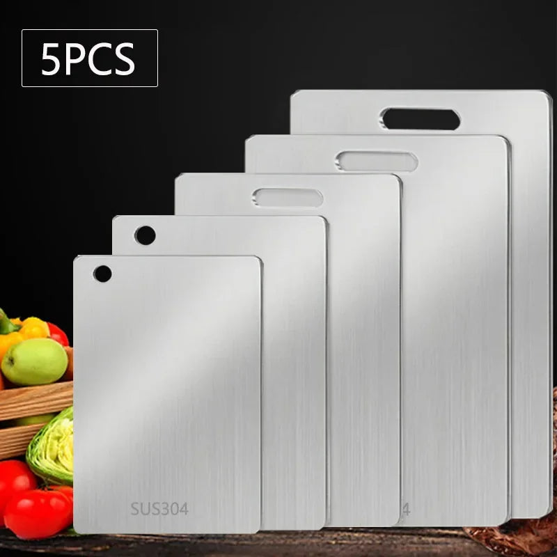 WXCOO Kitchen Cutting Board Thickened Stainless Steel Boards for Cut Vegetables Fruit Meat Food Grade Chopping Cutting Boards