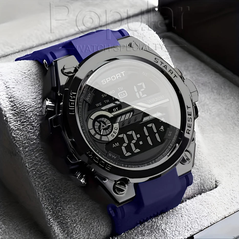 Multifunction Men's Sports Watch Luminous Alarm Clock Men LED Digital Watch Large dial Electronic Wristwatch