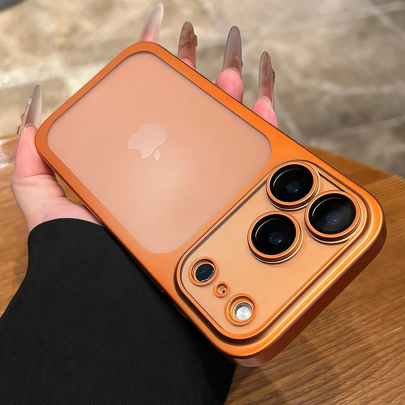 Luxury Plating Nano Matte Translucent Case For iPhone 18 17 16 Plus 15 14 13 Pro Max Air Lens Protection Matte BackPlate Cover