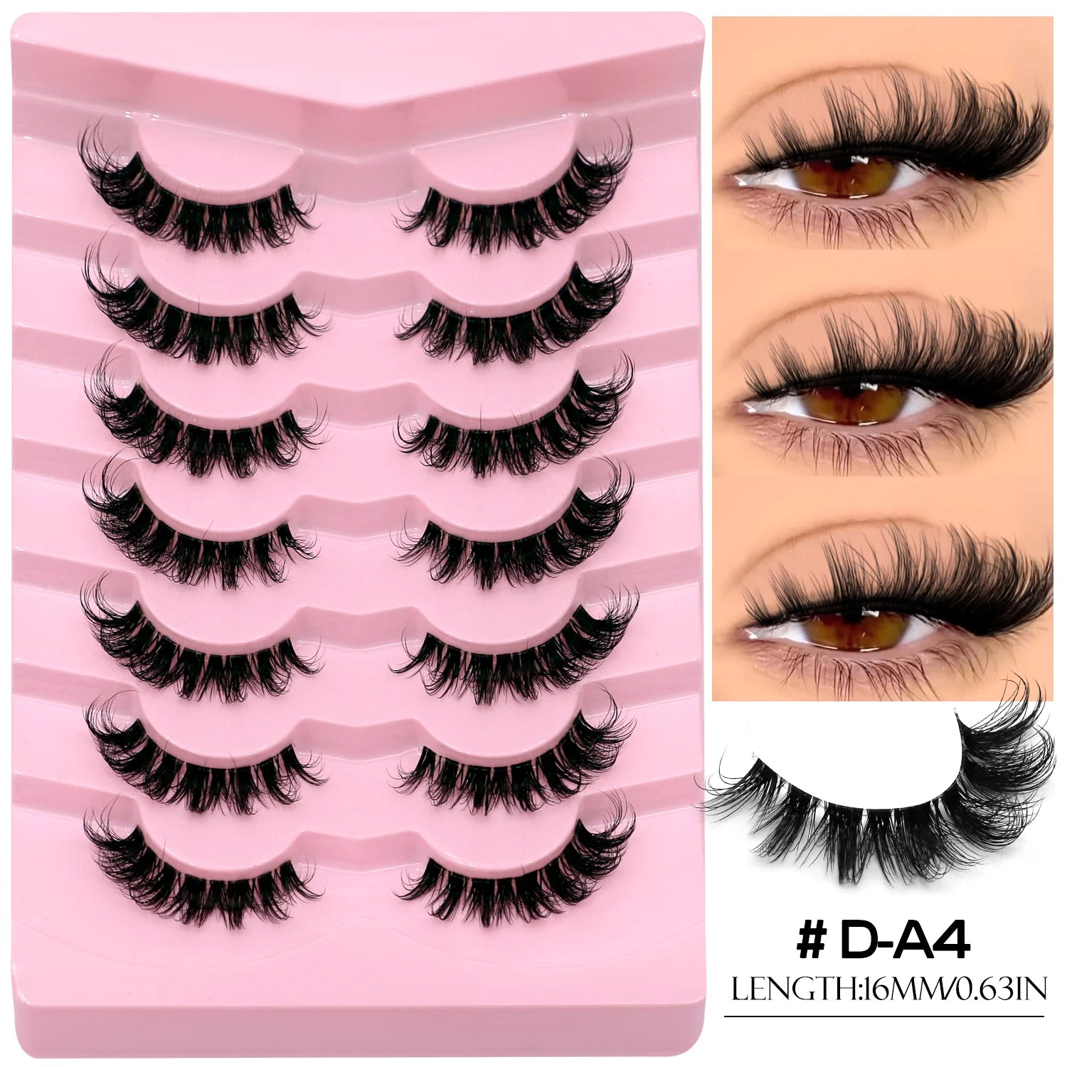 VELTRINAY Fake Lashes Mink Lashes Plush 3D False Eyelashes Clear Band Accent Cat Eye Lashes False Lashes Makeup
