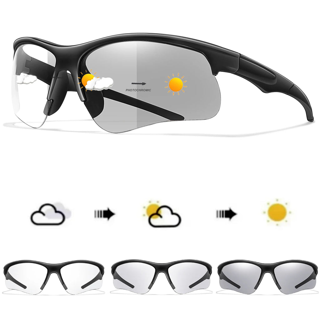 Trendy Style Photochromic Sunglasses For Men Women Outdoor Mtb Bicycle Cycling Runnging Eyewear Sports Bike Windproof Goggles