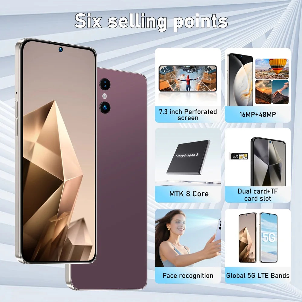 K-Touch S26 Ultra 7.3HD Smartphone Android 15 22G+2TB Mobile Phones 5G Dual SIM Cell Phone 7800mAh Unlocked 16+48MP Global Version Cellphones
