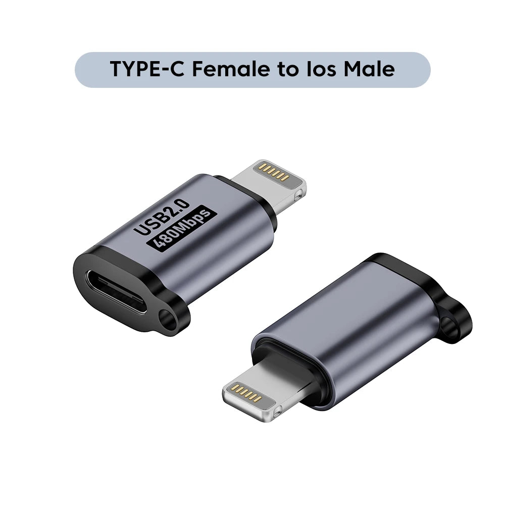 Micro USB To Type C Adapter Mini USB To USB C 480Mbps Fast Data Charging Connector USBC To Lightning Adapter For iphone Android