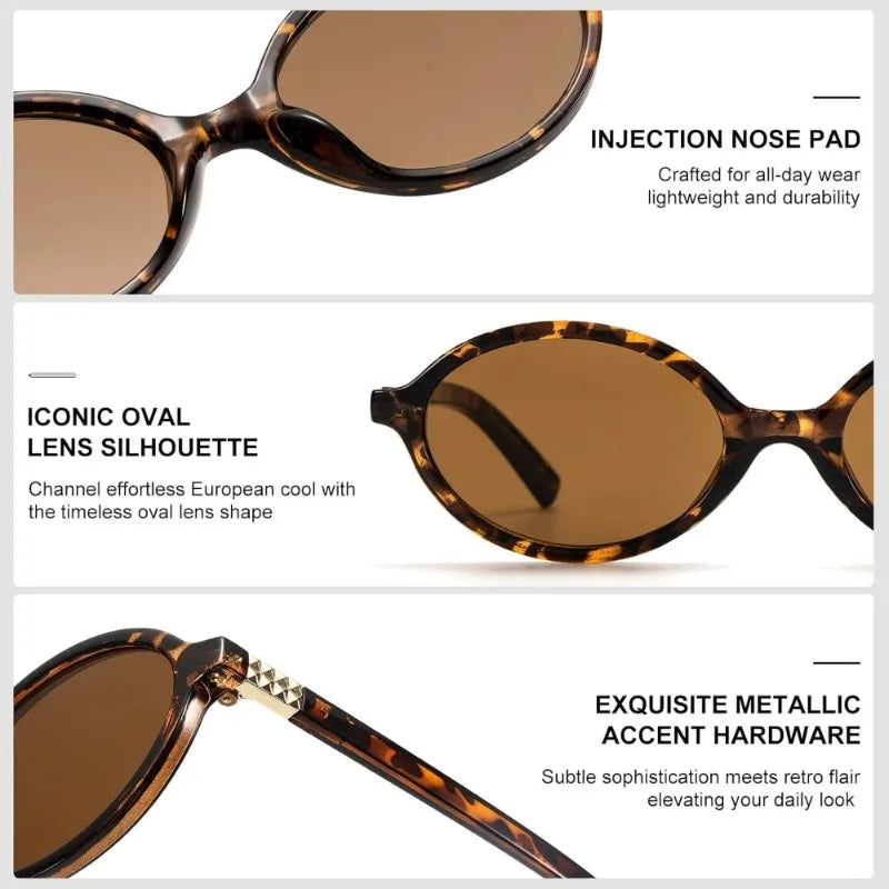1/2pcs Men's Vintage Oval Sunglasses 90s Y2K Designer Style