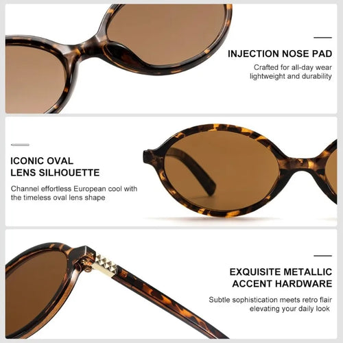 1/2pcs Men's Vintage Oval Sunglasses 90s Y2K Designer Style