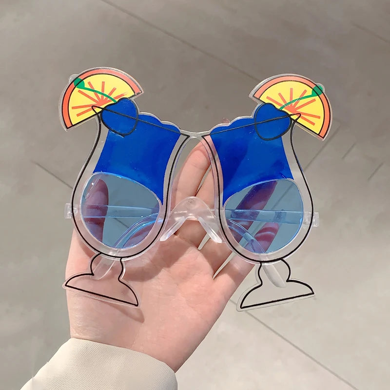 12 Pairs Per Set Cute Beach Sunglasses 2025 Men Funny Summer Vacation Decorative Shades Women Fashion Design Rave Sun Glasses
