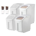 VEVOR 4pcs Rice Storage Container Large Dog Food Dispenser Bin, Kitchen Ingredient Grain Cereal Bin Pet food Containers
