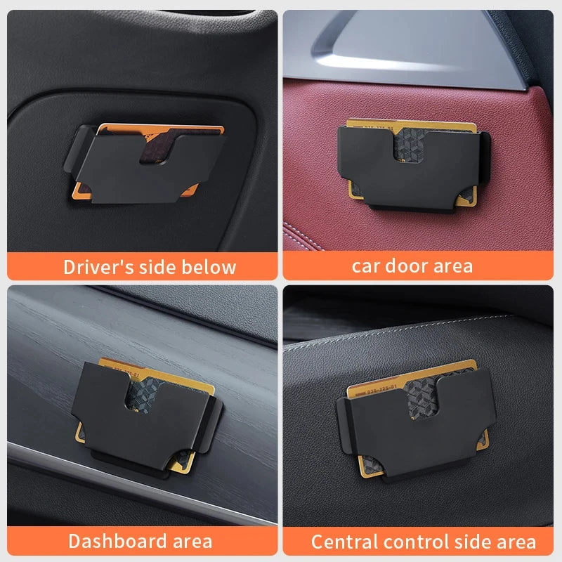 Newest Car Mounted Card Holder Voucher Storage Box Car Refueling High-Speed Card Slot Card Holder Creative Utensils Auto Storage