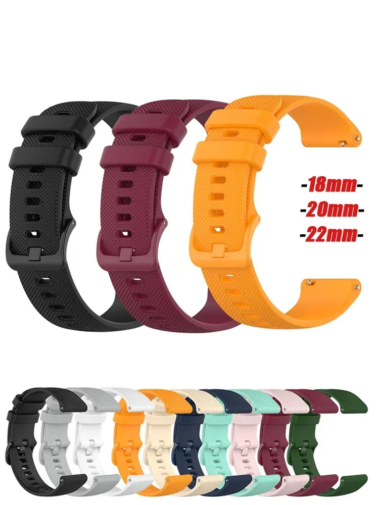 Silicone Band For Samsung Galaxy Watch 7/6/5/pro/4/Classic/active 2 47-44mm 20mm/22mm sport bracelet huawei gt 18mm watch strap