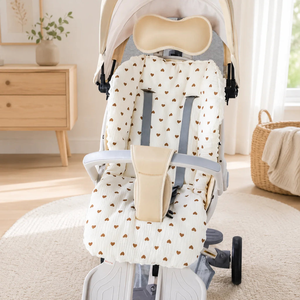 Baby Stroller Cushion, Baby Stroller Cotton Pad, Stroller Seat Cushion, Baby Car Seat Liner, Breathable Stroller Accessories, Suitable for Both Boys and Girls