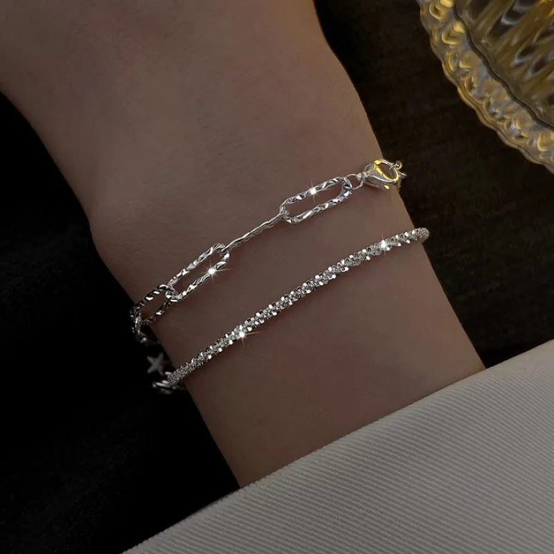 Luxury Color Cubic Zirconia Gold Color Tennis Bracelets For Women Girls 2022 New Trend Chain Bracelets Jewelry Party Gifts