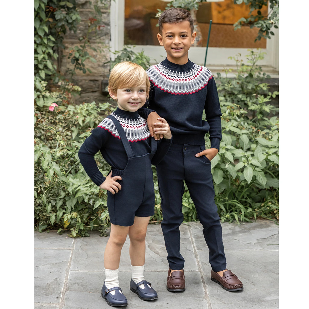 AP AW26 Madeline Collection Girls Floral Dress Boys O-neck Sweater Brothers Sisters Family Matching Clothing