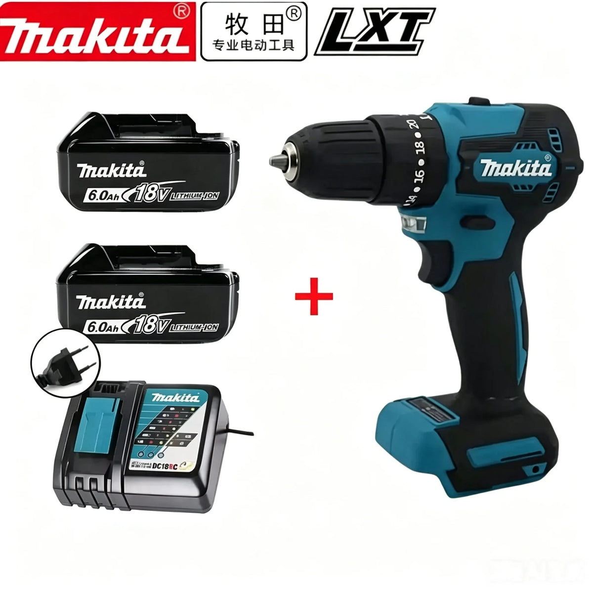 Genuine Makita DDF487 18V Brushless Li-ion Cordless Drill, Rechargeable Power Tool Kit for Household, Farm & Auto Repair