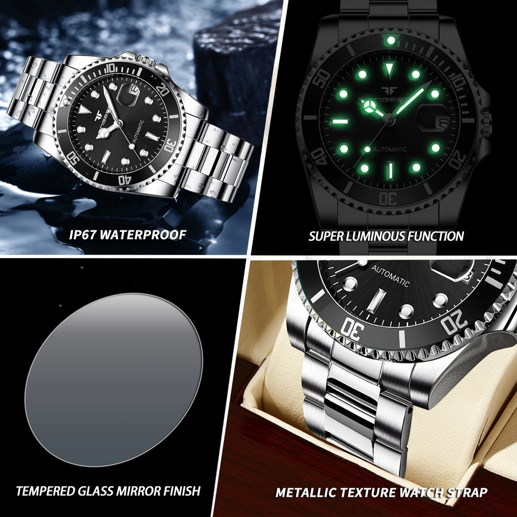 BINBOND Mechanical Wristwatches For Men Luxury Luminous Waterproof Automatic Tourbillon Men's Watch Skeleton Reloj Free Ship