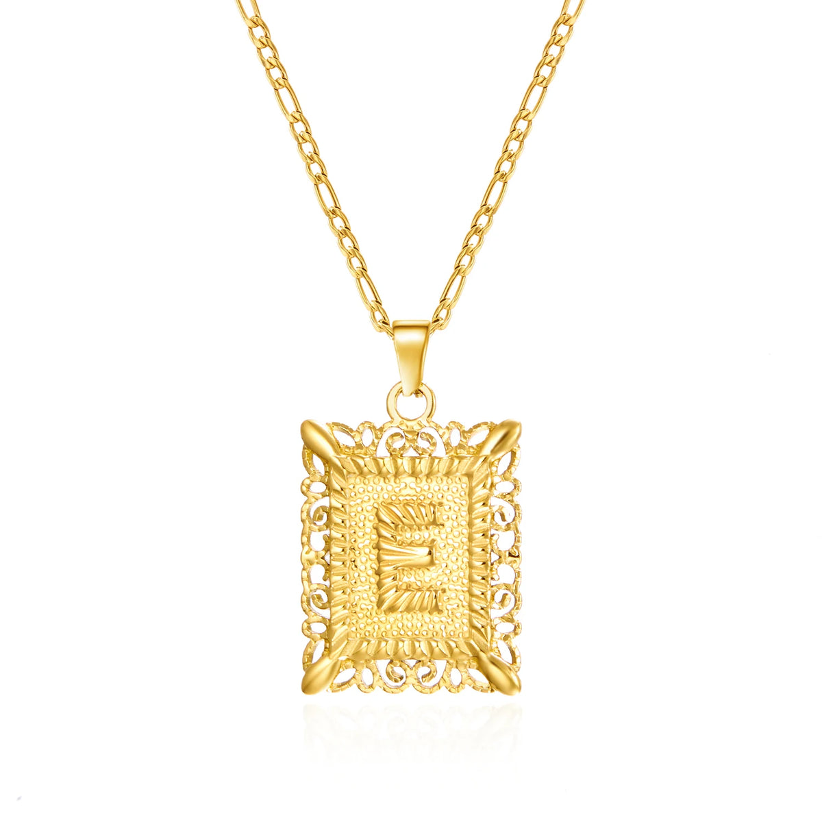 Stainless Steel Initial Letter Necklace For Women Men 2025 New Stylish Square Pendant Necklace Birthday Party Jewelry Gifts