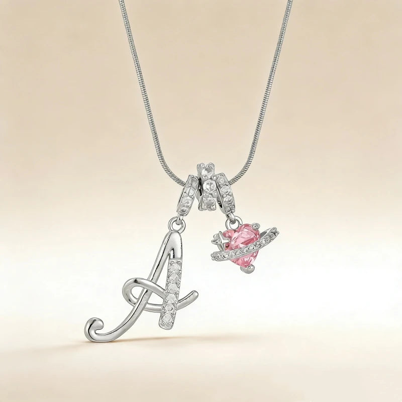 Fashion 26 English Letter Necklace for Women Sweet Girl Light Luxury High-End Stainless Steel Accessory Birthday Gift