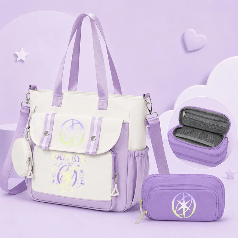 Kpop Group Katseye Backpack Set Teen Girls Back To School Gifts Korean Ulzzang Katseye Women Travel Bagpack Suit