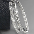 Temperament Zircon Hoop Earrings Shiny  Earrings Elegant Ear Jewelry Accessories Party Clothing Decor