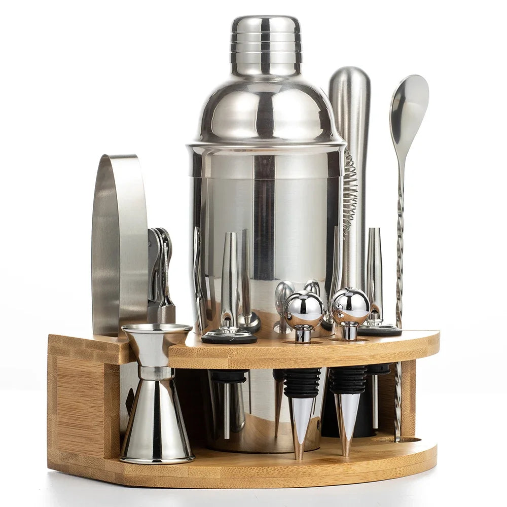 1/3/6/9/11pcs Cocktail Shaker Set Stainless Steel Bartender Kit Cocktail Mixer Wine Martini Boston Shaker Party Bar Tools