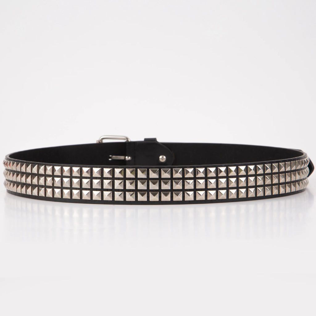 Square Beaded Rivet Belt Pyramid Punk Belt Fashion All-in-One Leather Belt