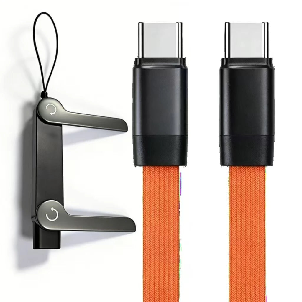 Type-C Phone Charging Bracket Adapter with 240 W Fast Charging Support, OTG Functionality, and Foldable Mounting Stand — USB-C M